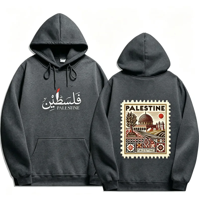 Unisex Otoño Invierno Vintage Casual pulóver sudaderas Palestina Sudadera con capucha moda Harajuku estética Retro sudaderas con capucha gráficas Tops