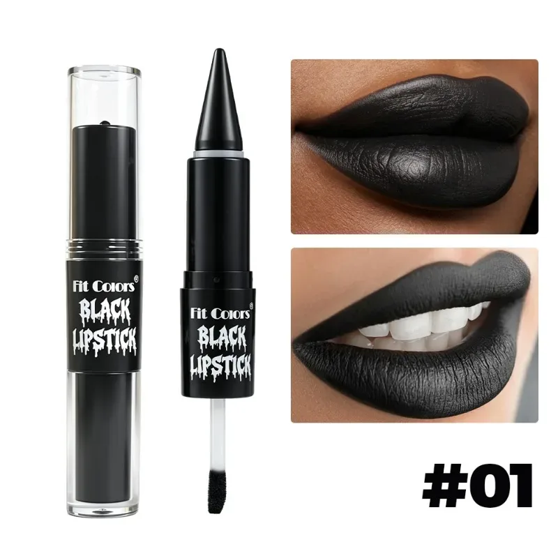 Halloween 2-in-1 Lip Gloss Matte Liner Liner Αδιάβροχο Υγρό Κραγιόν μακράς διαρκείας Ενυδατικό λαμπερό λαμπερό Lip Oil για πάρτι