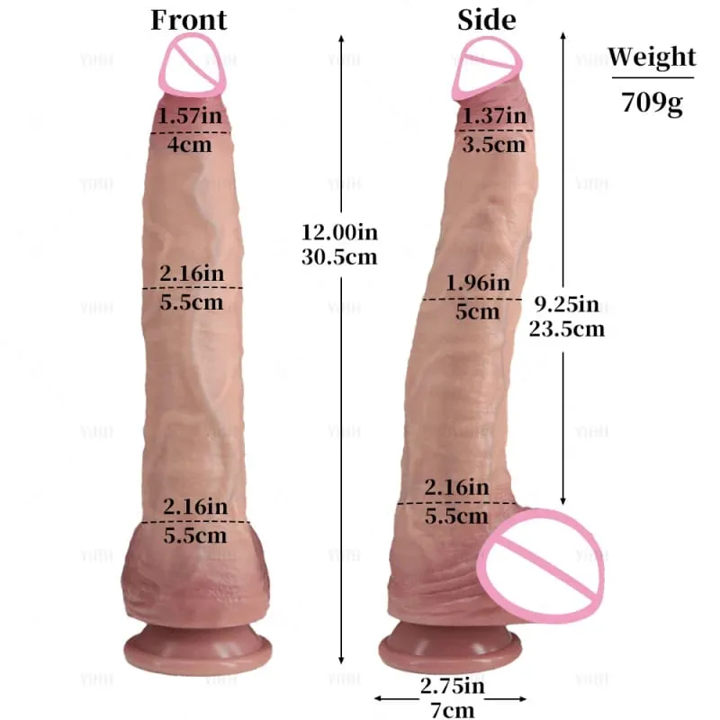 Realistic Long Dildo Flesh Skin Μαλακό Big Dick Διπλή σιλικόνη Μικρό πέος για Γυναίκα Άνδρας Παιχνίδια πρωκτικού σεξ Βεντούζα Αυνανισμός