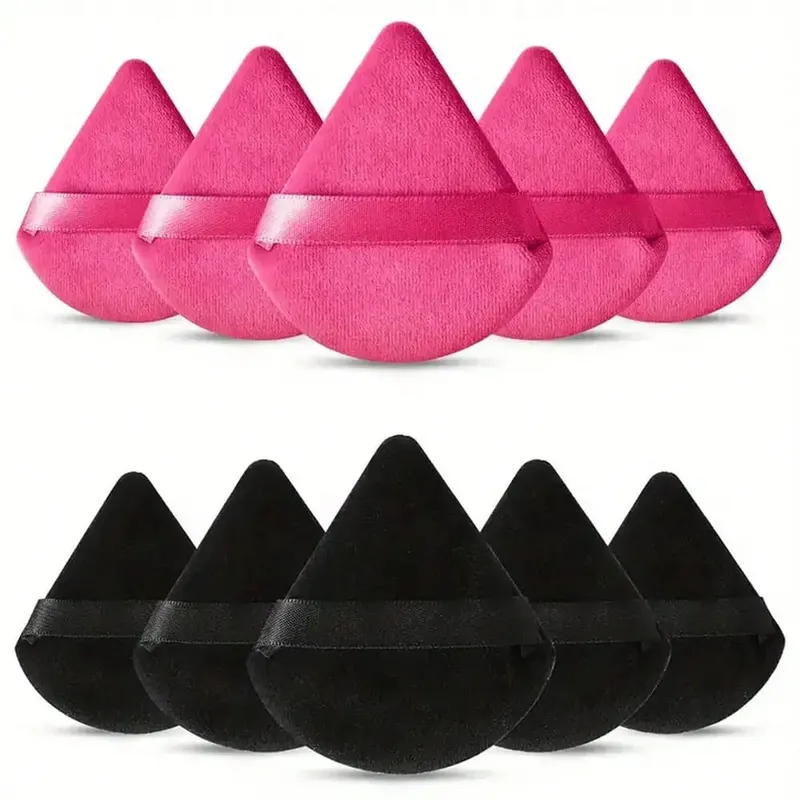 10 τμχ Triangle Velvet Powder Puff Pizza Flours Mini Face Makeup Sponge Cosmetics Ελαφρύ εργαλείο μακιγιάζ που πλένεται