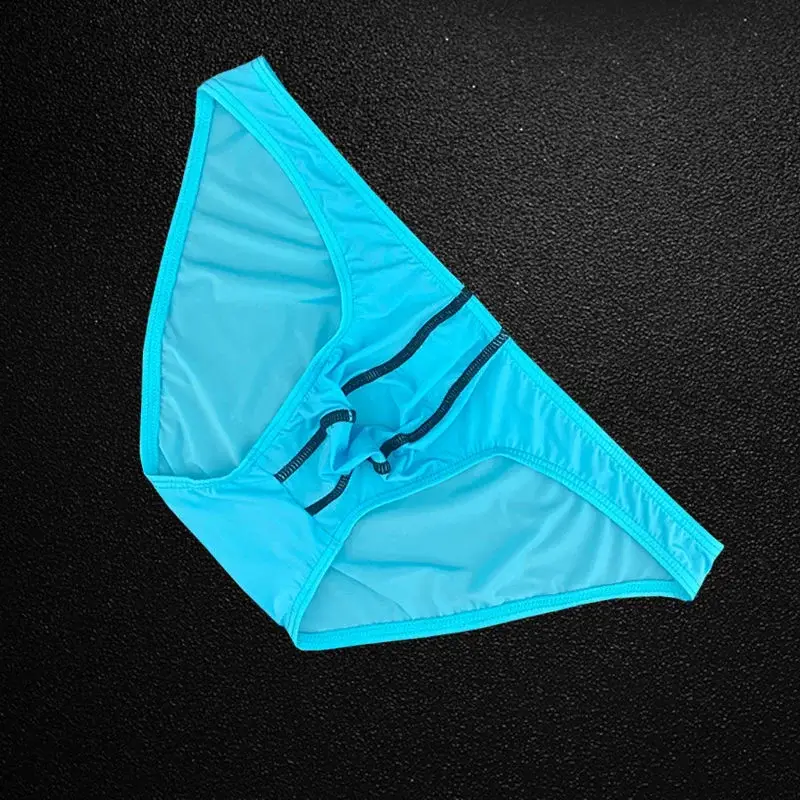 Mens Briefs Ice Silk Ultra Thin Underwear Sexy U Bulge Pouch Male Panties Elastic Comfort Quick Drying Knickers Underpants