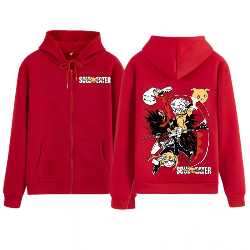 Anime Soul Eater MAKA ALBARN Dragkedja Luvtröjor Roliga män kvinnor Kläder Mode överdimensionerade kläder Fritidskläder långärmade Streetwears — image 5