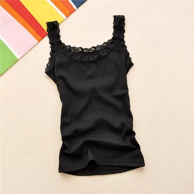 Camisole Lingere Tank Top Δαντέλα λουράκι Λευκό μαύρο γιλέκο ύπνου Bralette Crop Top Sexy Camis Slim Corset Undershirt Tanks