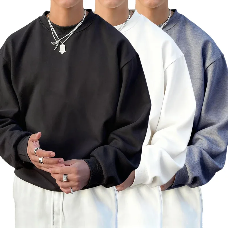 Herenfleece Herfsttop Straat All-Match Pullovers Comfortabele Basics Sweatshirts Sport Casual Sportkleding Dagelijks Zachte kleding — image 2