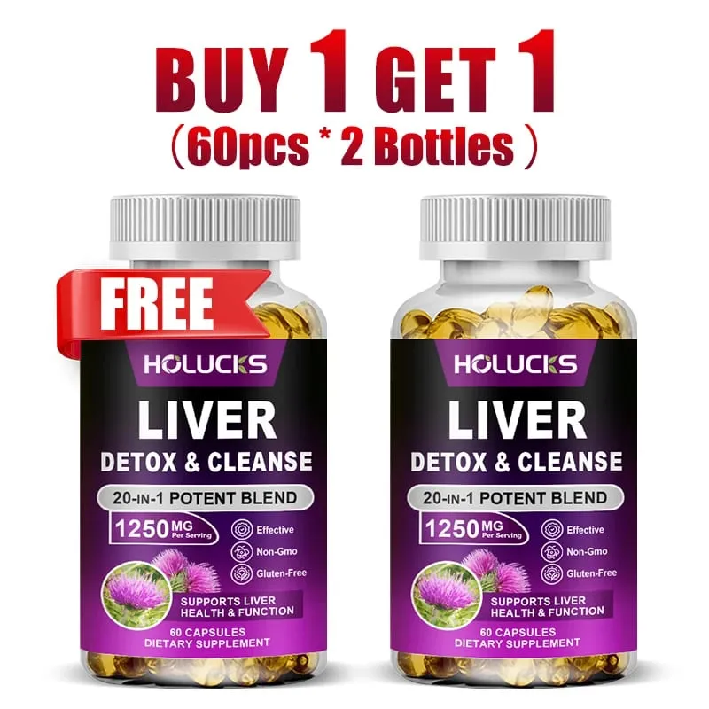 Liver Detox & Cleanse Capsules with Milk Thistle Support Toxin Removal Digestion & Kidney Health Antioxidants & Detoxifiers