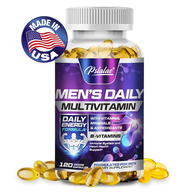 Men's Multivitamin Supplement - Provides Energy and Endurance Supports Heart Brain Health and Vitality