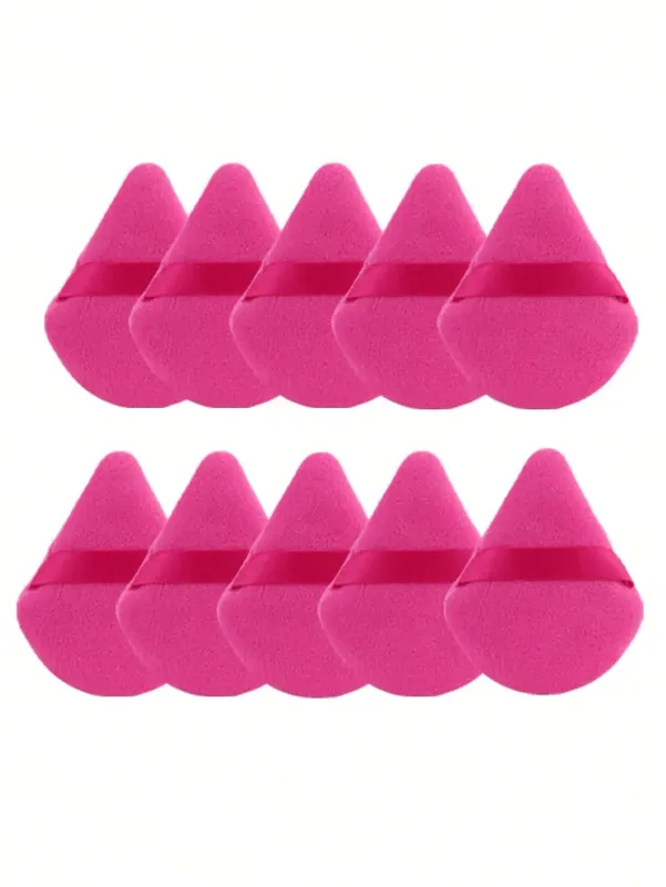 10 τμχ Triangle Velvet Powder Puff Pizza Flours Mini Face Makeup Sponge Cosmetics Ελαφρύ εργαλείο μακιγιάζ που πλένεται