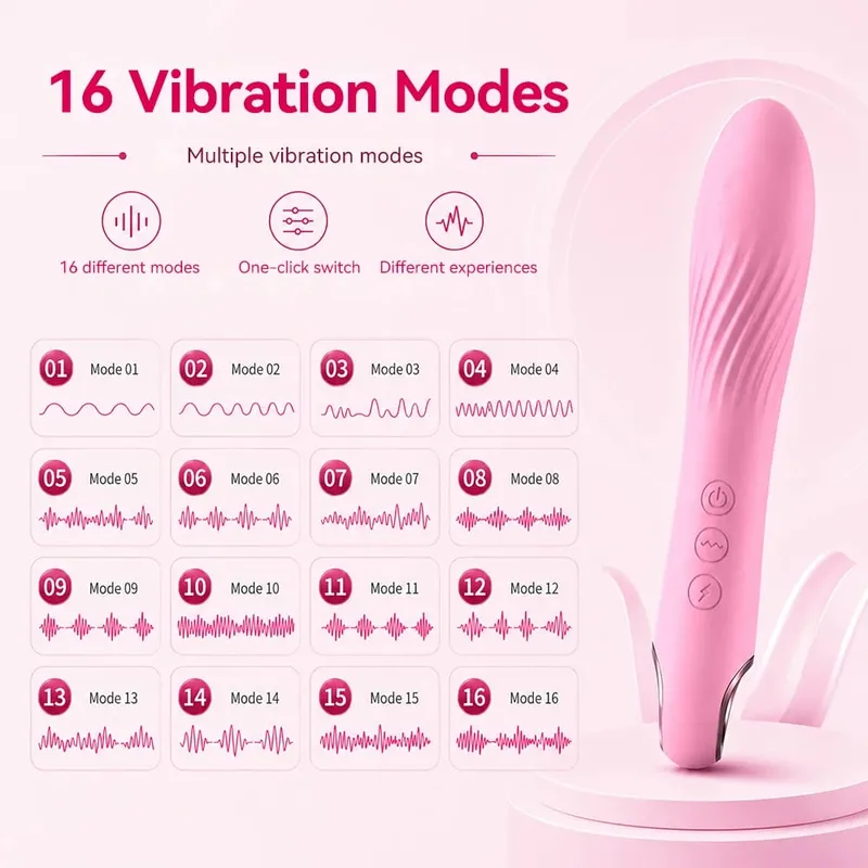 16 Modes Electric Pulse Vibrator for Women G Spot Clit Stimulator Vaginal Massage Vibrating Dildo Quiet Sex Adult Toy