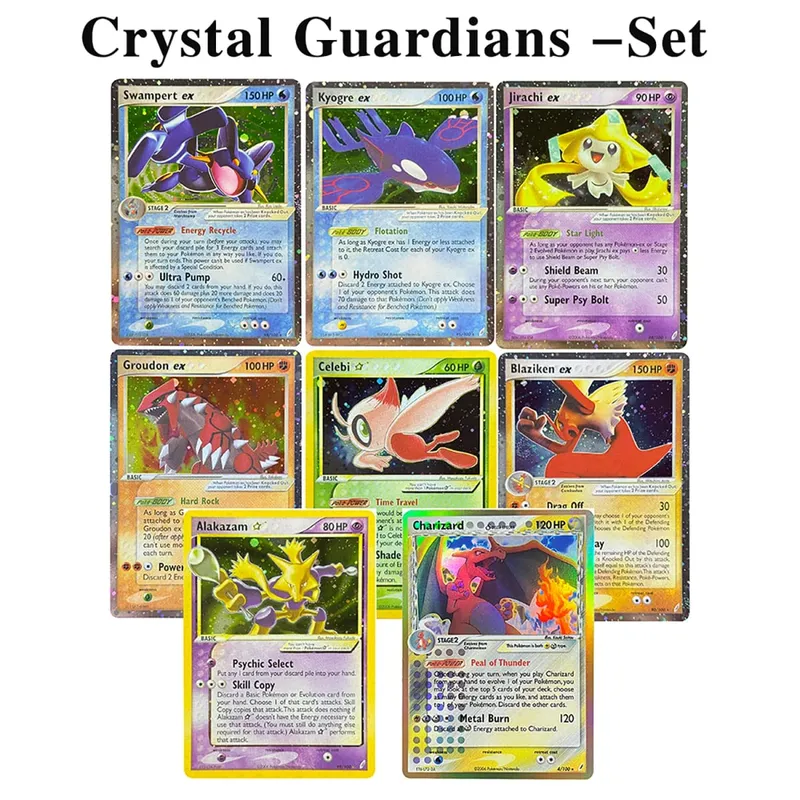 Κάρτες μεσολάβησης Ολογραφικά Emerald Cacturne Rayquaza Hidden Legends Kyogre Crystal Guardians Alakazam Star Flareon Metagross