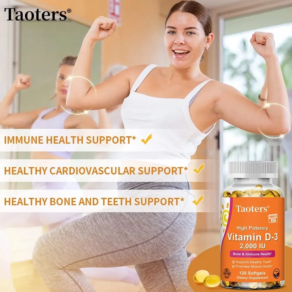 High Potency Vitamin D-3 2 000 IU - Promotes Muscle Teeth Bone and Immune Health