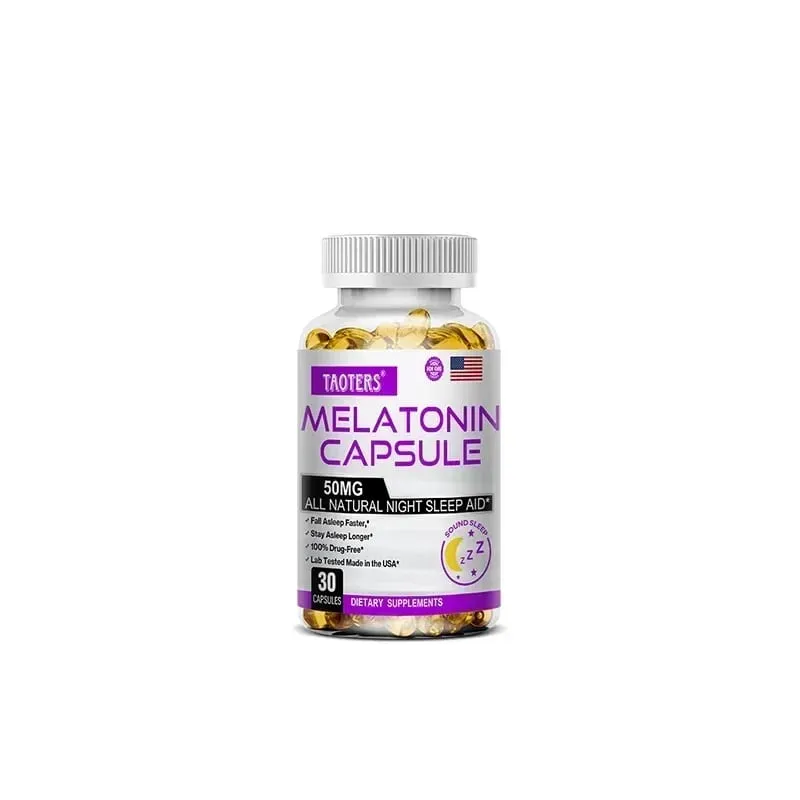 Melatonin Capsules 50mg - Promote Falling Asleep Quickly Calm The Mind Natural Sleep Aid Supplement