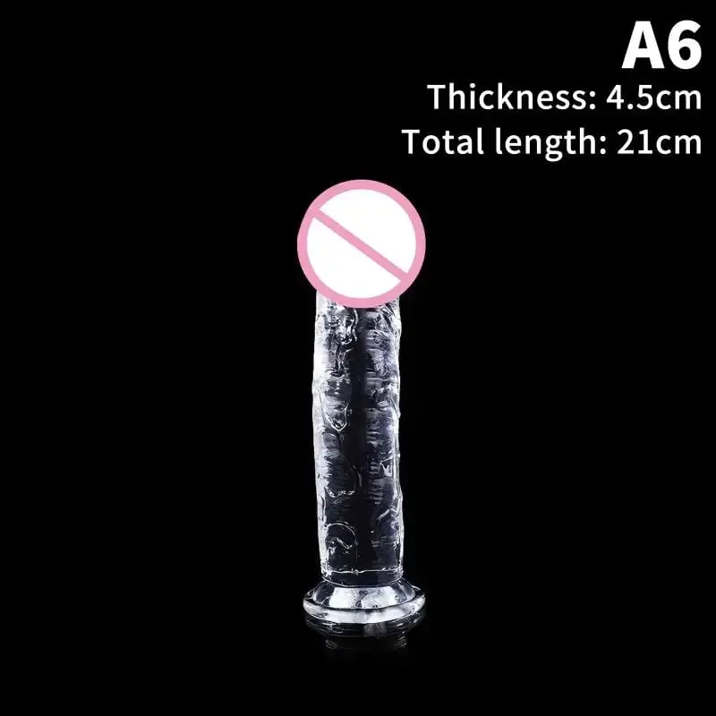 Felnőtt szexhez Maszturbátor G Spot Realistic dildo Női TPE Kezdő Clear vibrátor erős tapadókoronggal, szabadkezes játék