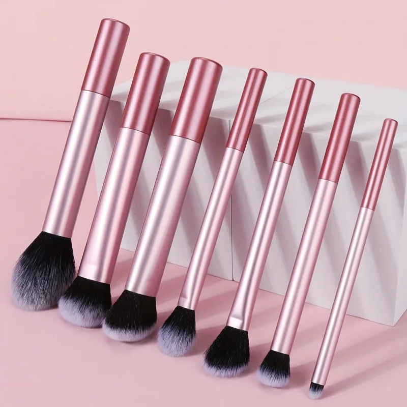Bộ Cọ Trang Điểm Chuyên Nghiệp 7 Chiếc-Cọ Trang Điểm Tóc Tổng Hợp Mềm Cao Cấp Kem Nền Má Hồng Phấn Mắt Dụng Cụ Trang Điểm Mỹ Phẩm