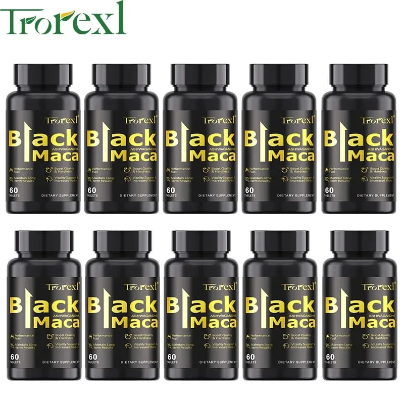 Natural Black Maca Tablets with Ashwagandha Male Power Energy Supplement Man Enlargent Pills ENHANCES VIGOUR & STAMINA — image 11