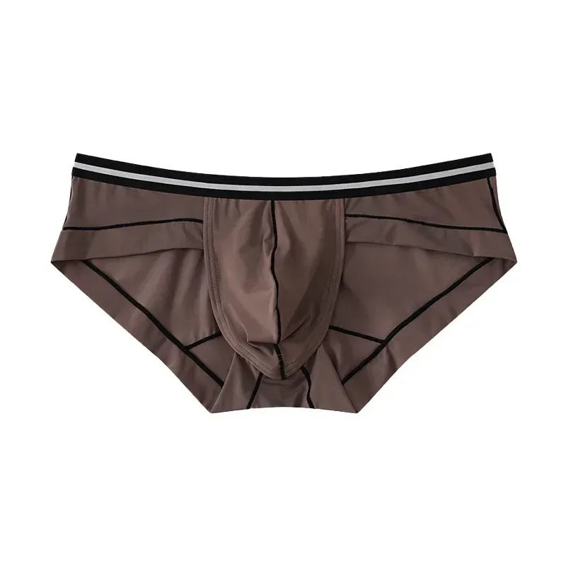 Ice Silk Briefs Seamless Panties Men Bulge Pouch Underwear Male Breathable Underpants Man Sexy U Convex Pouch Bikini Lingerie — image 29