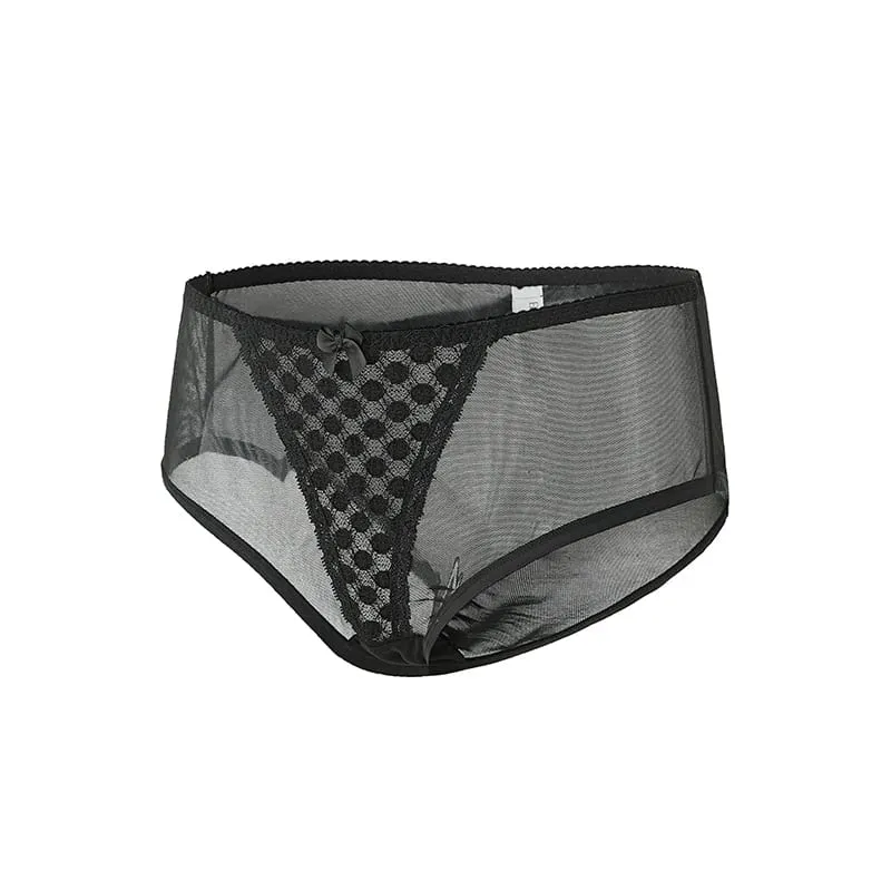 Γυναικείο Curvy Plus Size Πουά Δαντελένιο Σετ εσώρουχα Underwire Support Full Figure Big Cup E F G H I Εσώρουχα που αναπνέουν 2τμχ — image 4