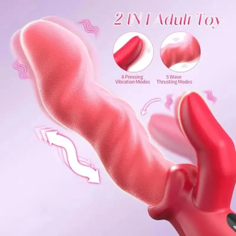 2 AZ 1-BEN Hullámot toló vibrációs vibrátor nőknek Nyelv-ujjnyomás-stimuláló szexjátékok Női maszturbátor LED kijelzővel