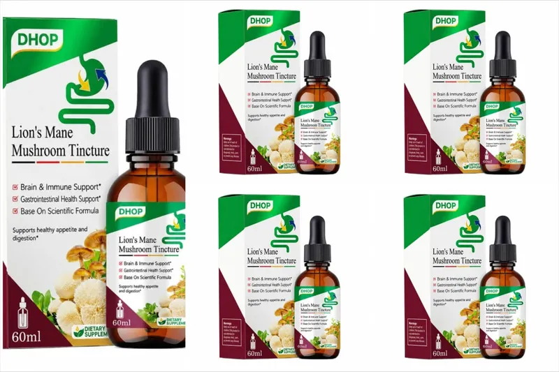 Lion's Mane Mushroom Extract Drops 60ml Hericium Erinaceus Supports Brain Immune Health Vegan Liquid Συμπλήρωμα για Ενήλικες
