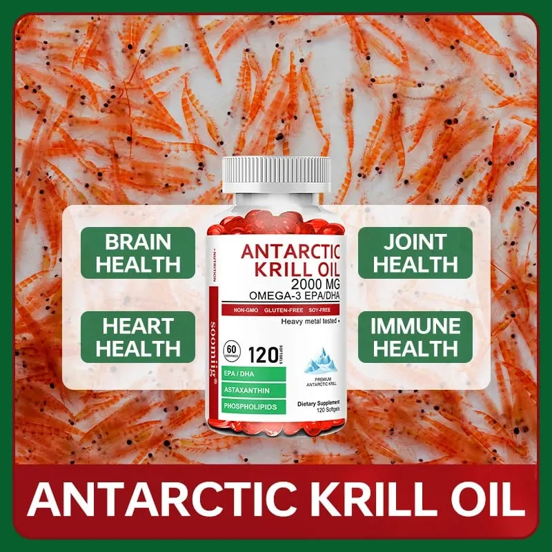 Antarctic Krill Oil Capsules 2000mg Omega-3 EPA & DHA with Astaxanthin Supplement Sourced from Red Krill Maximum Strength — image 2