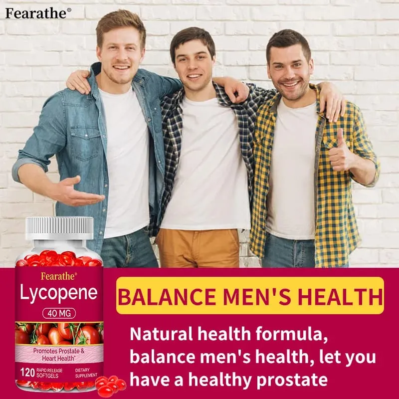 Premium Lycopene 40mg Dietary Supplement for Prostate Antioxidant Heart Skin & Immune Health Non-GMO 30/60/120 Softgels