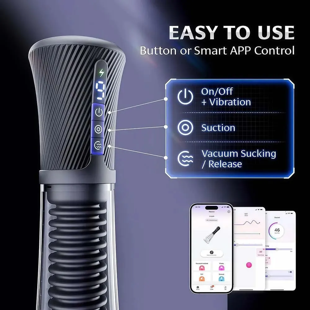 APP Control Ηλεκτρική αντλία πέους για άνδρες IPX7 Αδιάβροχο ανδρικό αυνανισμό Αυτόματος έλεγχος αναρρόφησης μασάζ με αναρρόφηση ενηλίκων Παιχνίδι σεξ