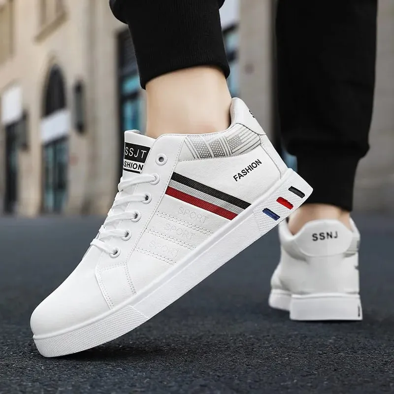 Λευκά Βουλκανιζέ Sneakers Ανδρικά Flat Άνετα Παπούτσια Lace up Zapatillas Hombre Φθινοπωρινή Ανοιξιάτικη Μόδα Αθλητικά Παπούτσια Μεγάλο Μέγεθος 48 — image 4