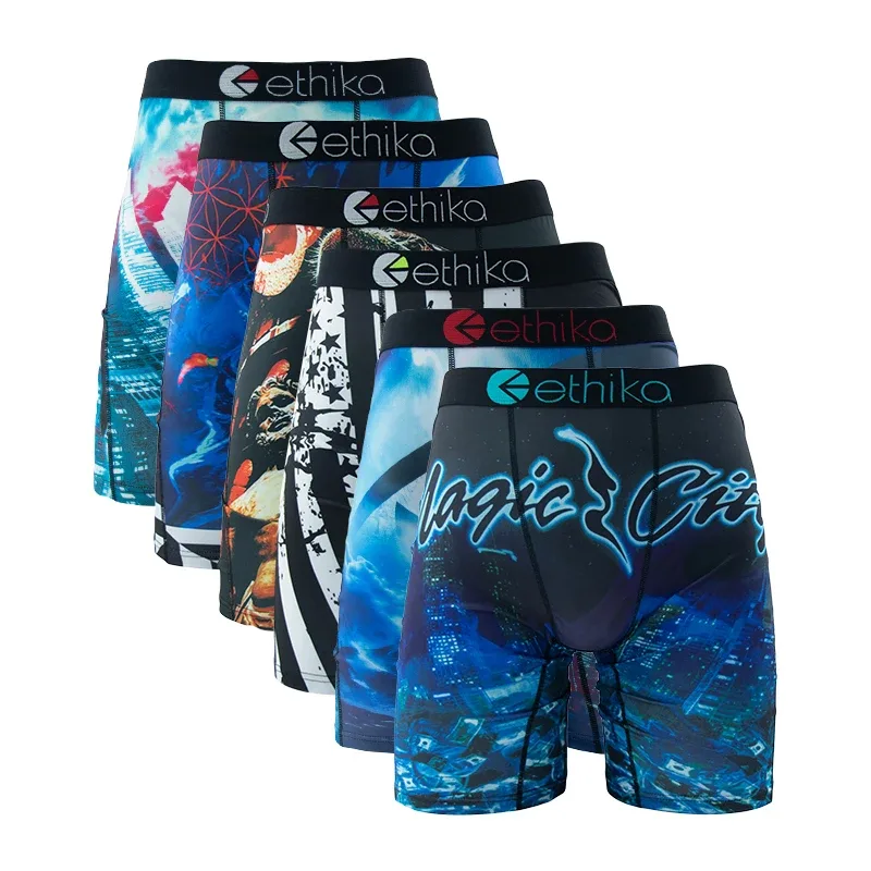 6Pcs Men Underwear Boxers Breathable Mesh Crotch Man Swimming Underpants Plus Size Mens Panties Trunks Men's Boxer Briefs — image 9