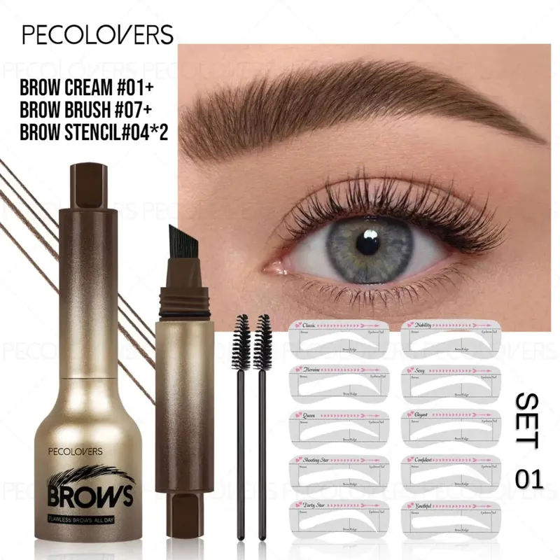 4 Pcs/SET Eyebrow Products Makeup 3 in 1 The Face Contouring Eyebrow Hairline Contour Fine Powder Soft Mist Brow Look