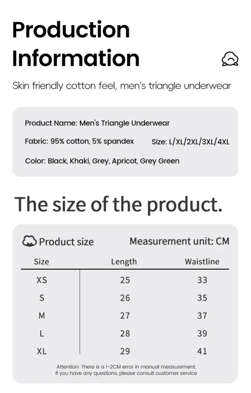 Men's pure cotton breathable and comfortable triangular underpants, mid-waist, skin-friendly and soft, teenagers' underpants 3256810188437944