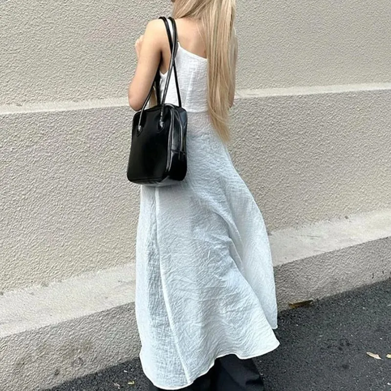 Xingqing y2k Camisole Top Γυναικεία Ρούχα Μονόχρωμα V λαιμόκοψη λουράκι Αμάνικο σχίσιμο μπλουζάκι μπλουζάκι Τάνκ 2000s Streetwear — image 5
