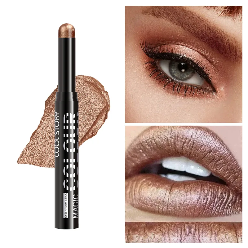 2 σε 1 Eyeshadow Lipstick Stick Pencil Waterproof Glitter Brighten Matte Eye Shadow Makeup Pigment Eyeshadow Pen