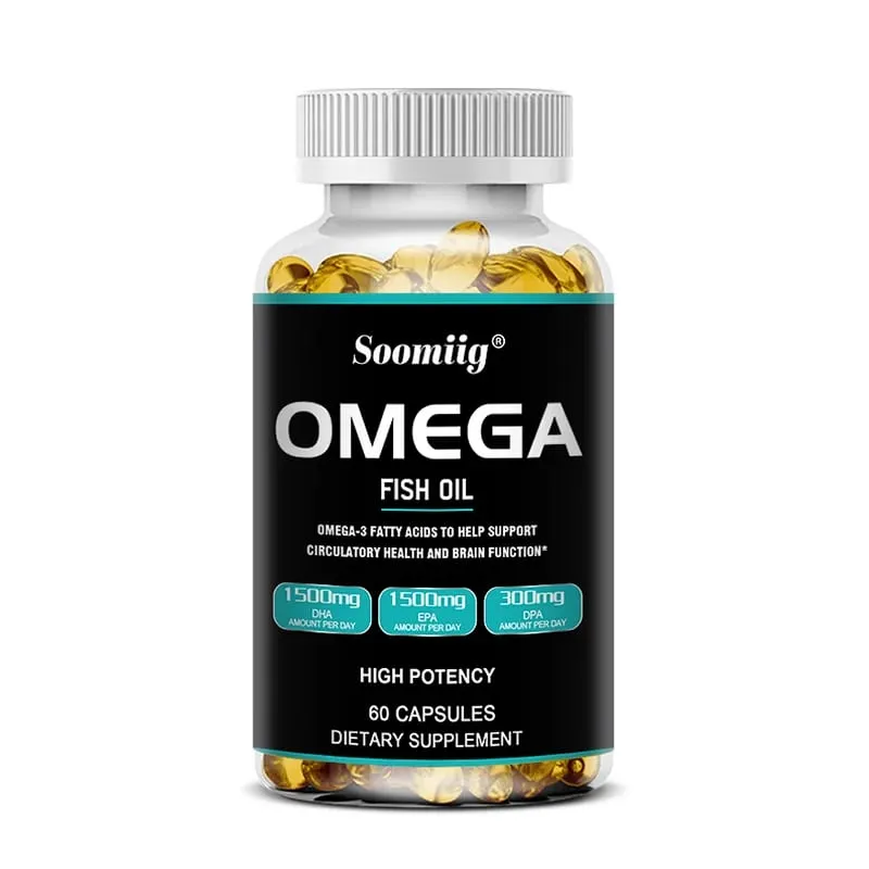 Omega 3 halolaj lágyzselé 3300 mg nagy hatékonyságú EPA-val és DHA-val Támogatja az energiát, a szívet, az ízületeket, a szem bőrét és az immunitást