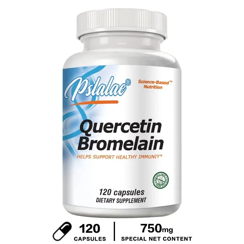 Quercetin Bromelain תמיכה חיסונית לבריאות מפרקים ובריאות דרכי הנשימה קפסולות טבעוניות ללא GMO