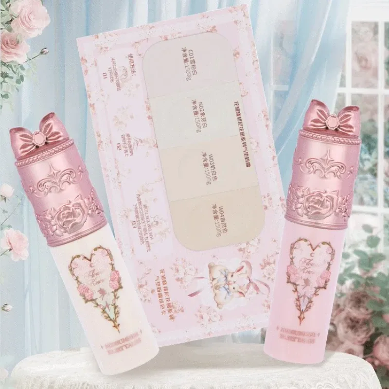 Flower Knows Cushion Foundation כרטיס גוון + מיני קונסילר עמיד לאורך זמן לחות כיסוי מלא סט דוגמאות לאיפור פנים
