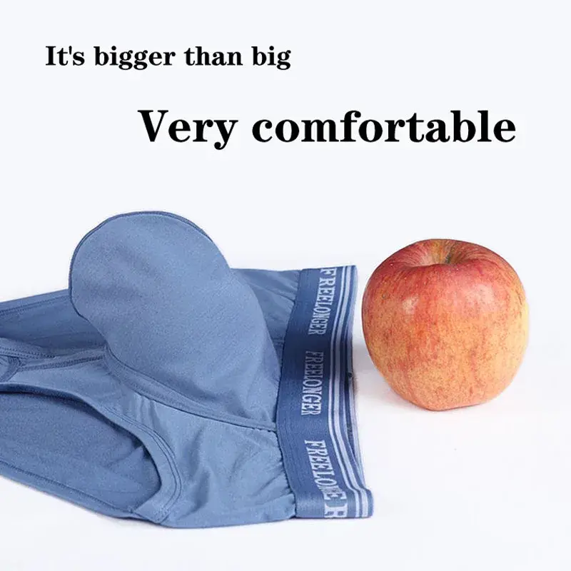 Mens Everyday Large Pouch Underwear U Convex Bulge Enhancing Durable Seamless Cotton Briefs Breathable Low Rise Boxer Shorts Fit