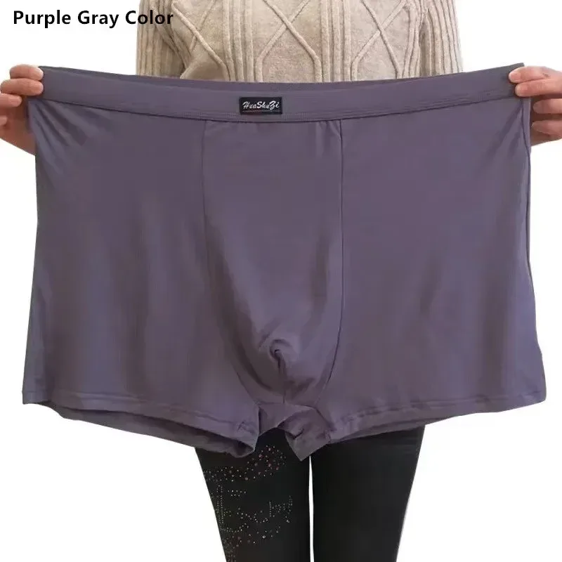 Bambu Elyaf Yumuşak Boksörler Adam 140 KG Artı Boyutu 8XL 7XL 6XL Erkek Boxershorts Büyük Boy Külot nefes alan iç çamaşırı Katı Külot