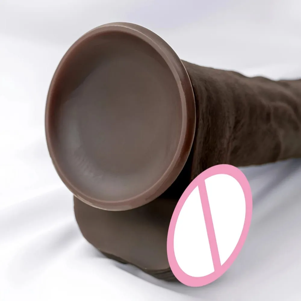 28cm Super Soft Silicone Dildo with Suction Cup Flexible G-spot Strap-On for Women Men Lesbian - Long Penis Sex Toy for Couples — image 5