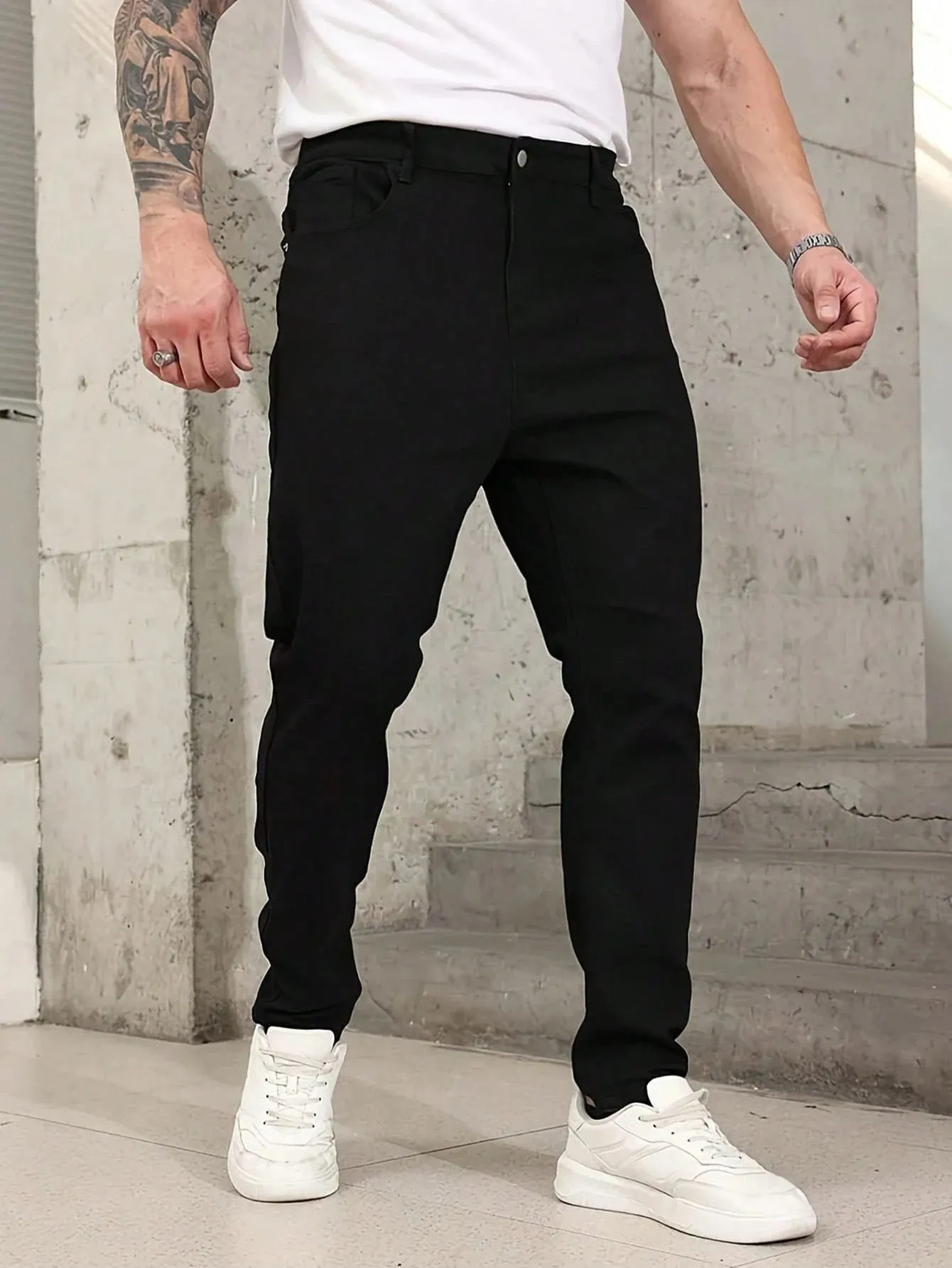 Μαύρο Slim Jeans Pant Man Original Drip Y2k Unisex Everyday Denim Παντελόνι Δεν περιλαμβάνονται αξεσουάρ ή ζώνες