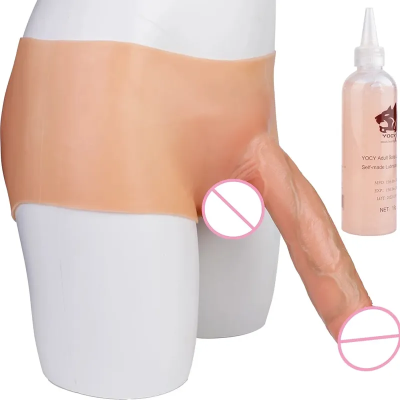 Silicone Strapon Lifelike Dildo Παντελόνι Φορητό συμπαγές μεγάλο πέος σεξ παιχνίδια για γυναίκες Λεσβίες Σεξ Ζευγάρι — image 14