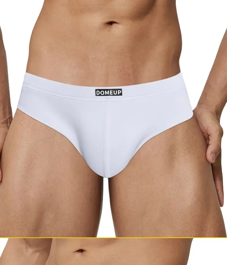 Men's Soft Solid Bikini Briefs, Elastic Wide Waistband 3D Support Pouch, Skin-Friendly Breathable Daily Casual Underwear
