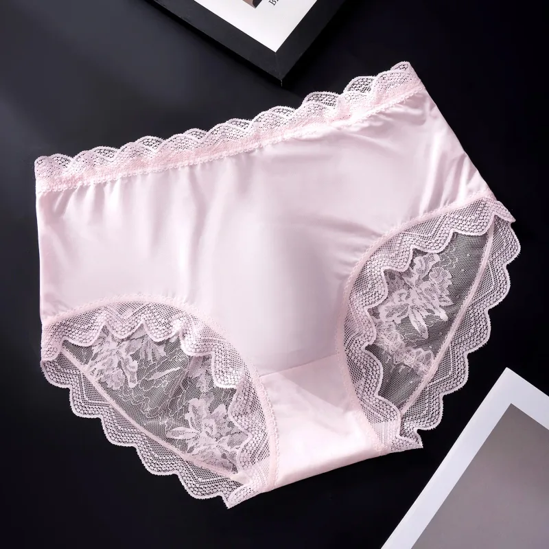Thin Ice Silk Lace Men's Underwear Breathable Mid Waist Embroidery Comfortable Triangle Pants Traceless Hollow Out Male Briefs