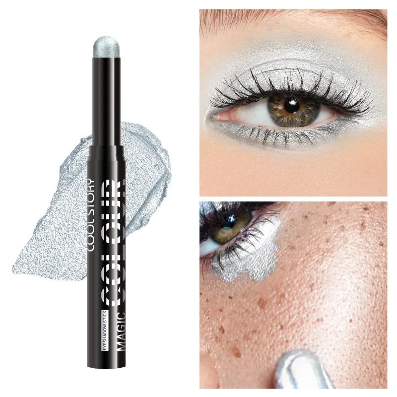2 σε 1 Eyeshadow Lipstick Stick Pencil Waterproof Glitter Brighten Matte Eye Shadow Makeup Pigment Eyeshadow Pen