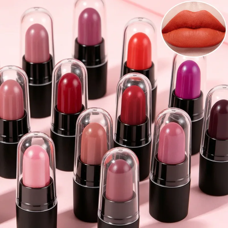 DNM Mini Capsule Lipstick 12 Color Set Ματ αδιάβροχο ανθεκτικό και δεν κολλάει εύκολα σε φλιτζάνια Κραγιόν απόδοσης χρωμάτων