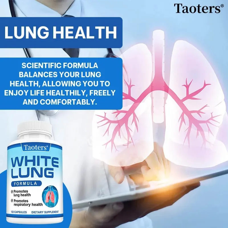 White Lung - with Quercetin Bromelain Vitamin D K Lung Cleansing and Detoxification Supports Lung and Respiratory Health