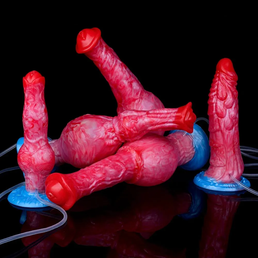 Silicone Inflatable Ejaculation Knot Dildo Adjustable Girth Squirting Fantasy Horse Penis Adult Sex Toys Anal Dilator