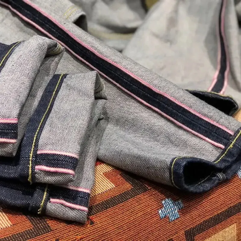 14 oz 100% כותנה כבד משקל סאקורה אדום עצוב מכובס ג'ינס ג'ינס במידות גדולות משוחרר ישר אמריקאי רטרו מכנסי עבודה של Amekaji — image 6