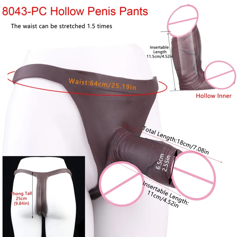 2 Colors Huge Hollow Dildo Pants High Waist Strap-On Penis Extender насадка на член For Men Delay Ejaculation Ultra Dildo