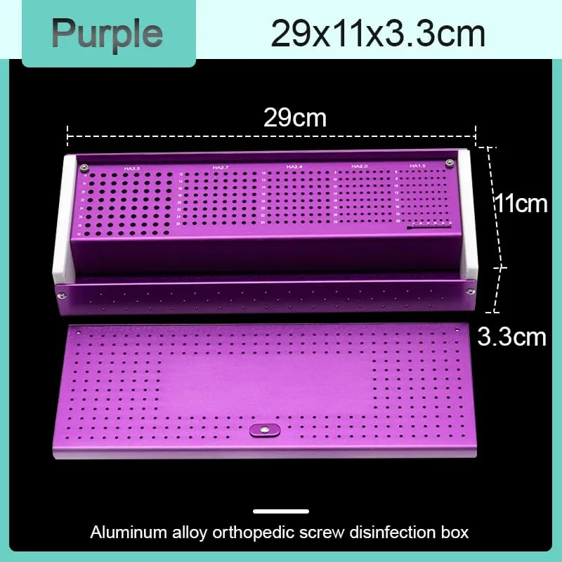 Pet Screw Box Κουτί αποστείρωσης από κράμα αλουμινίου Ορθοπεδικό βιδωτό όργανο αποστείρωσης κουτί αποθήκευσης Θήκη，Εργαλεία μακιγιάζ