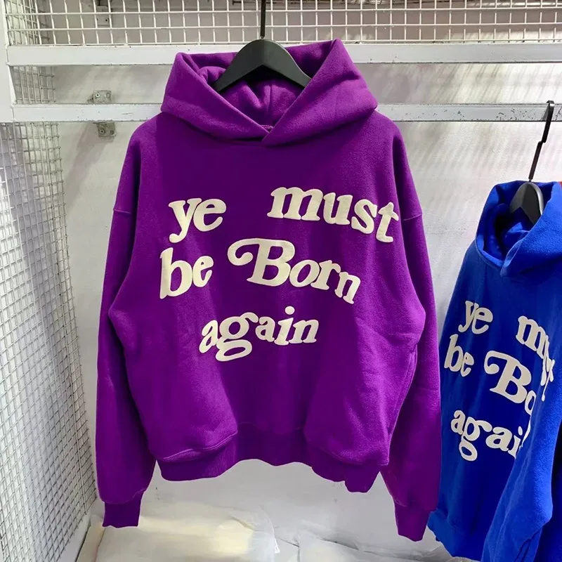 23FW Classic Foam Logo Ye Must Be Born Again קפוצ'ון גברים נשים באיכות הטובה ביותר אוברסייז Kanye West CPFM.XYZ Sweatshirts Multicolor — image 15