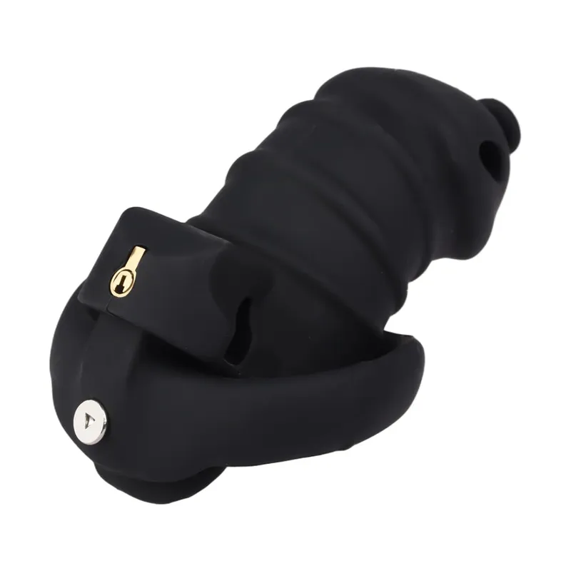 Jaula de silicona para pene masculino, cinturón de castidad, consolador con bloqueo para pene, Juguetes sexuales antiescape para hombres, accesorios eróticos — image 20